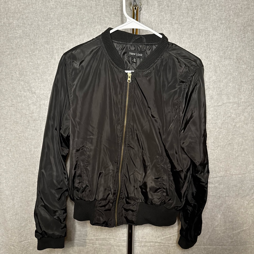 New Look Shiny Black Zip-Up Jacket